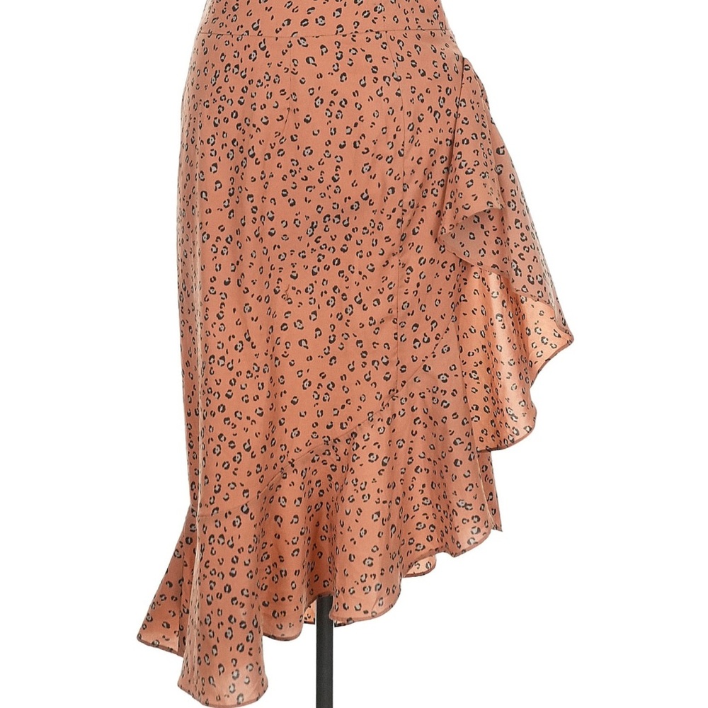 Nasty Gal Pink and White Wrap Midi Skirt
